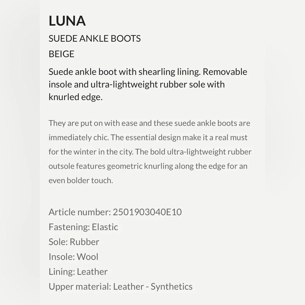 NWT VOILE BLANCHE LUNA Suede Ankle Boots in Beige - Picture 6 of 15